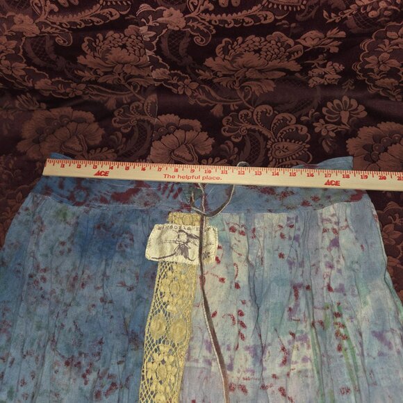 Magnolia Pearl Blue Linen Crochet Ruffled Bloomers Drawstring waist - Picture 10 of 11